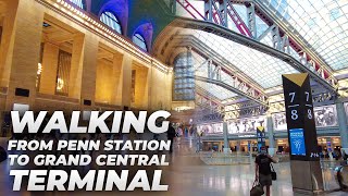 Walking NYC  Penn Station to Times Square amp Grand Central Terminal July 2021 [upl. by Amlez]