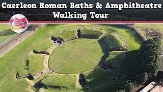 CAERLEON ROMAN BATHS amp AMPHITHEATRE WALES  Walking Tour  Pinned on Places [upl. by Anah152]