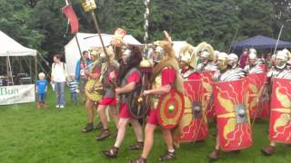 Roman Reenactment at the Amphitheatre in Caerleon Marching In [upl. by Enriqueta]