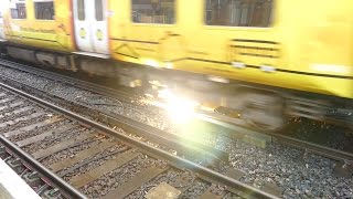 Merseyrail 507 009 making arcs at Birkdale station [upl. by Ahsaekal]